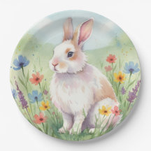 Platos de papel Conejito de Pascua lindos