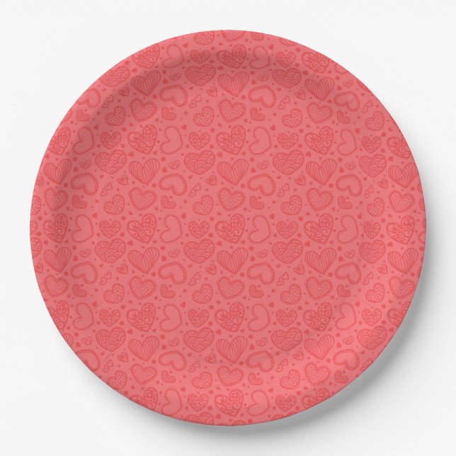 Platos de papel Corazón Romántico (Anverso)