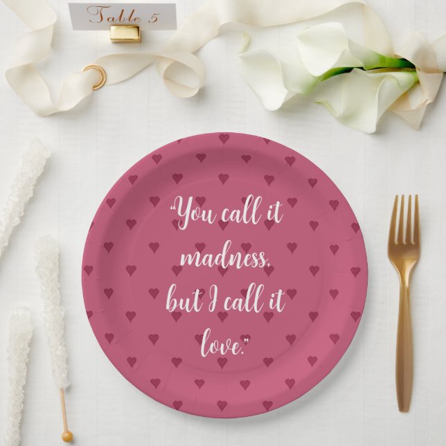 Platos de Papel Corazones Rojos (Boda)