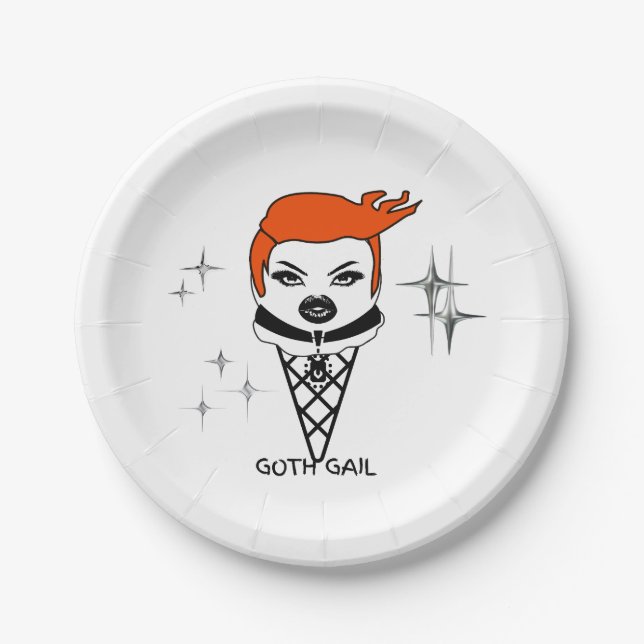 Platos de papel Creamy Dreamies Goth Gail (Anverso)