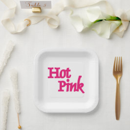 Platos de papel cuadrado blanco rosado