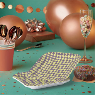 Platos de papel cuadrados a cuadros de 7"