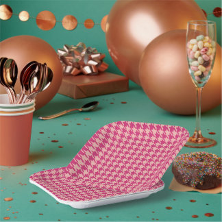 Platos de papel cuadrados a cuadros de 7"