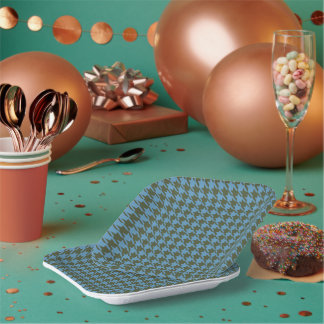 Platos de papel cuadrados a cuadros de 7"