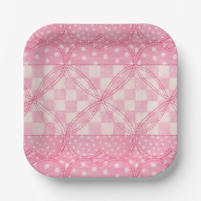 Platos de papel cuadrados de 7" con estampado de C (Anverso)