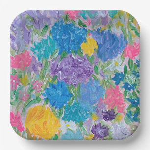 Platos de Papel Cuadrados de 9" Floral Majesty