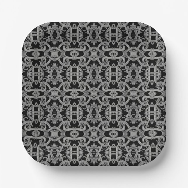 PLATOS DE PAPEL CUADRADOS GÓTICOS DE 7" (Anverso)