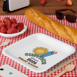 Platos de Papel Cuadrados Ola de Calor Verano 26