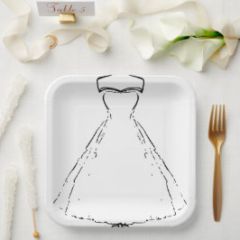 Platos de Papel Cuadrados para Traje de Boda Tradi