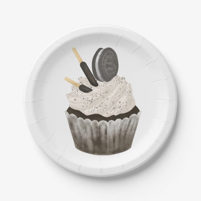 Platos de papel, Cupcake de cumpleaños Oreo  (Anverso)