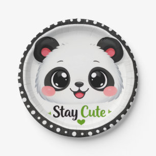 Platos de Papel Cute Panda “Stay Cute”