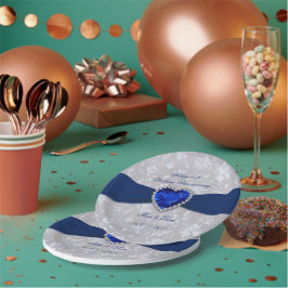 Platos de Papel Damask Audaz para Aniversario de B