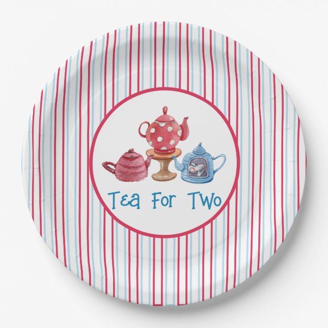 Platos de papel de 7" para té para dos tetera (Anverso)