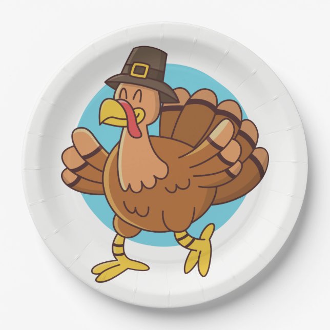 Platos de papel de Acción de Gracias Turquía (Anverso)