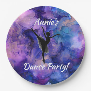 Platos de papel de acuarela para fiesta de baile d