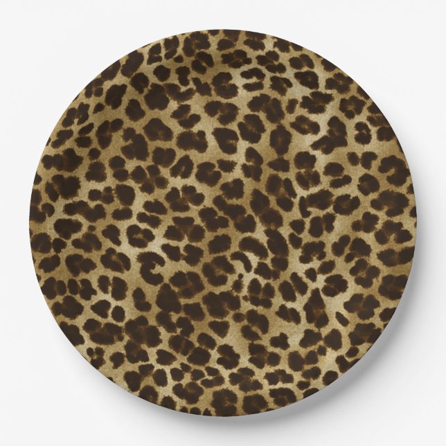 Platos de papel de animales de safari estampado de (Anverso)