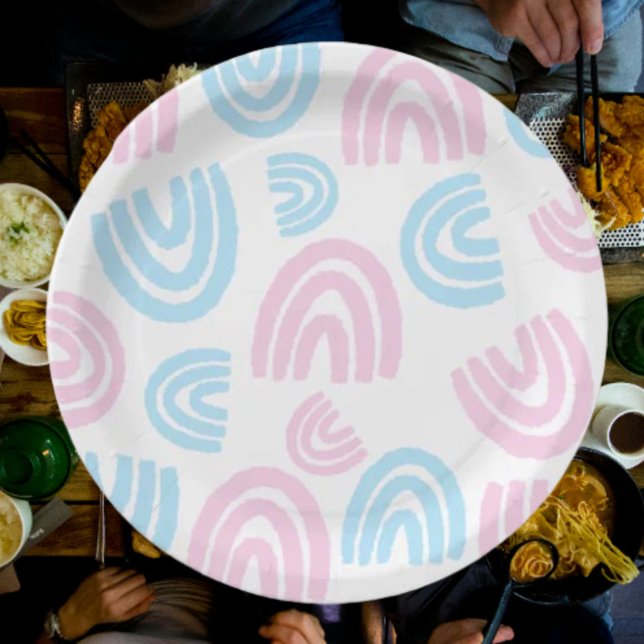 Platos de Papel de Arcoíris Pastel Orgullo Trans (Subido por el creador)