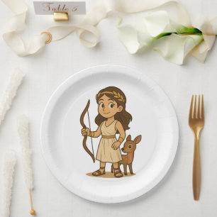 Platos de papel de Artemisa bebé de dibujos animad