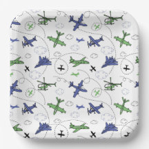 Platos de papel de avión, suministros para fiestas