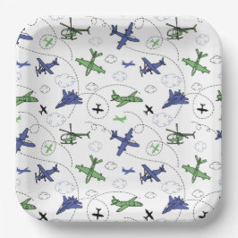 Platos de papel de avión, suministros para fiestas