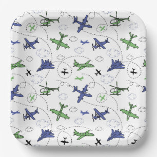 Platos de papel de avión, suministros para fiestas