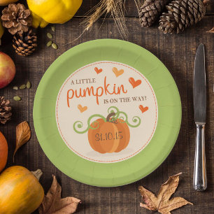 Platos de papel de Baby Shower de calabaza