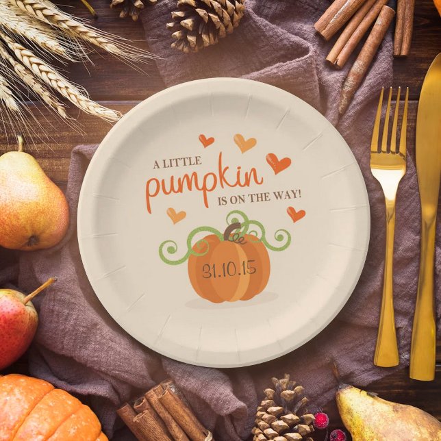 Platos de papel de Baby Shower de calabaza (Subido por el creador)