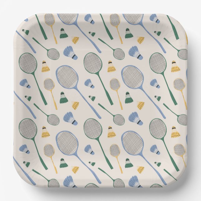 Platos de papel de bádminton, Fiesta de volantes (Anverso)