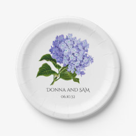 Platos de papel de boda de Hortensia Floral de Ver