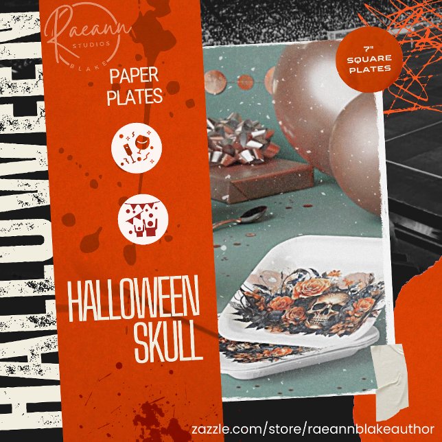 Platos de Papel de Calavera de Halloween Espeluzna (Subido por el creador)