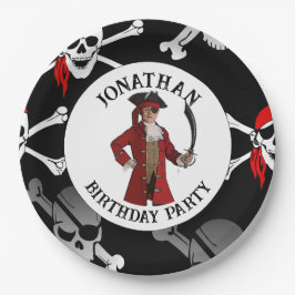 Platos de Papel de Calaveras Piratas