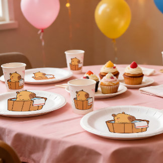 Platos de Papel de Capybara | Fiesta de Animales A
