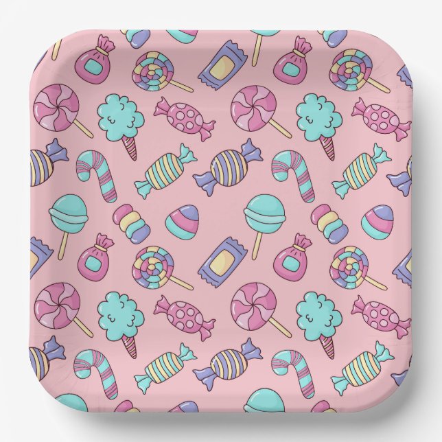Platos de Papel de Caramelo, Fiesta de Dulces Golo (Anverso)