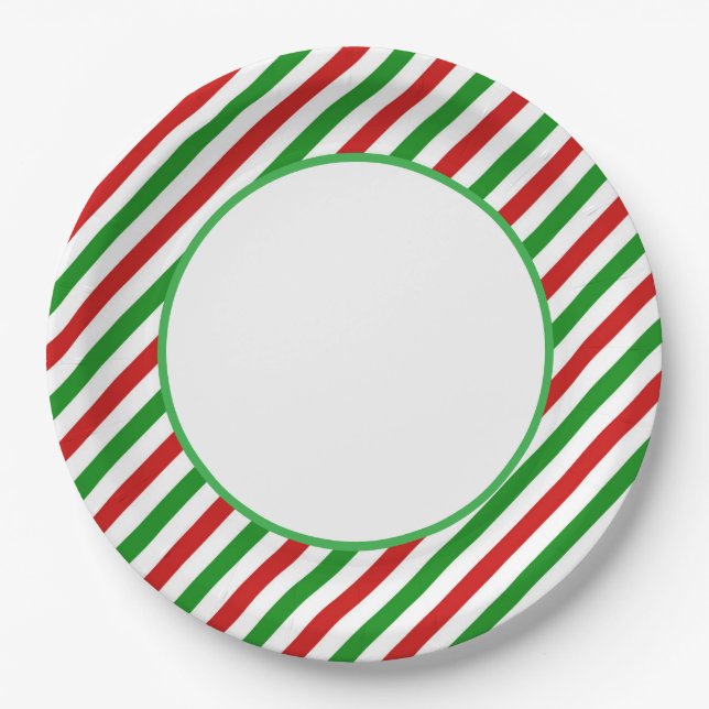 Platos de Papel de Caramelo Navideño (Anverso)