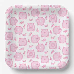 Platos de Papel de Cerdo, Fiesta de Animales del C