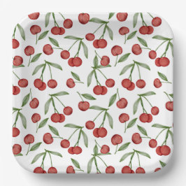 Platos de Papel de Cerezas, Fiesta de Frutas Rojas