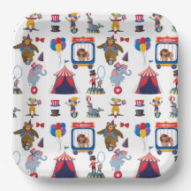 Platos de Papel de Circo, Suministros para Fiestas