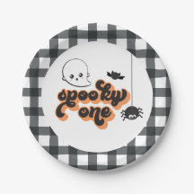 Platos de papel de cumpleaños 1 Spooky One Hallowe