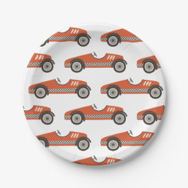 Platos de papel de cumpleaños de coche de carreras