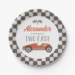 Platos de papel de cumpleaños de dos coches de car