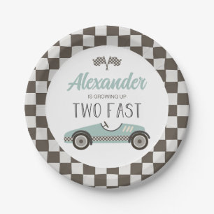 Platos de papel de cumpleaños de dos coches de car