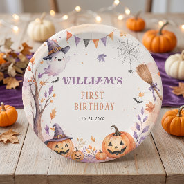 Platos de papel de cumpleaños de Halloween de cala