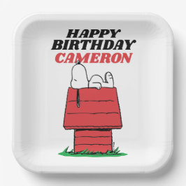 Platos de papel de cumpleaños de Snoopy Peanuts Ca