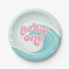 Platos de papel de cumpleaños de The Big One Wave 