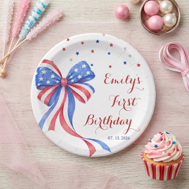 Platos de papel de cumpleaños del 4 de julio Bow a (Subido por el creador)