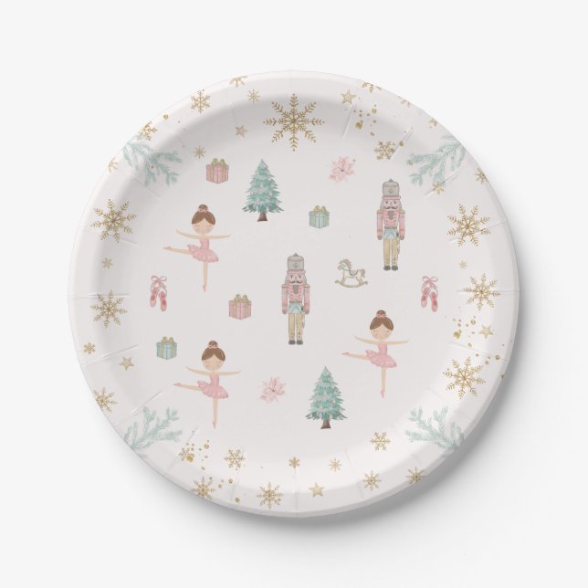 Platos de papel de cumpleaños del ballet Cascanuec (Anverso)