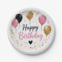 Platos de Papel de Cumpleaños Desechables