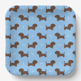 Platos de papel de Dachshund, fiesta de cumpleaños