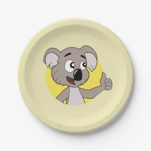 Platos de papel de dibujos animados de koala (Anverso)