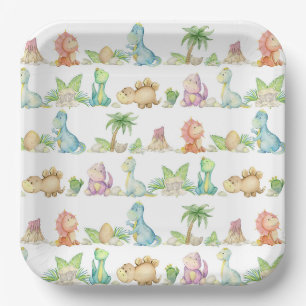 Platos de papel de dinosaurio, Fiesta de Dinos con